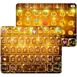 Golden Star Emoji Keyboard App by Colorful Design