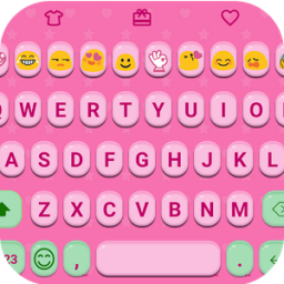 Pink Jelly Emoji Keyboard Skin App by Colorful Design