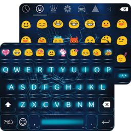 Neon Circuit Emoji Keyboard App by Colorful Design