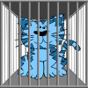 +cat+cage+blue+ clipart