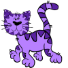 +cat+walking+left+purple+ clipart
