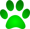 +green+paw+print+gradient+cat+ clipart