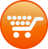 +marketing+icon+button+orange+shopping+cart+ clipart