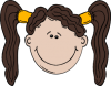+girl+ponytail+character+smile+ clipart