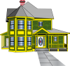 +house+home+building+dwelling+yellow+ clipart