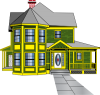 +house+home+building+dwelling+yellow+ clipart