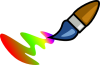 +rainbow+paint+brush+art+ clipart