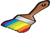 +rainbow+paint+brush+art+ clipart