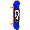 +blue+skull+skateboard+ clipart