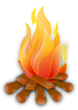 +campfire+burning+wood+ clipart
