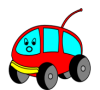 +automobile+transportation+comic+red+car+ clipart