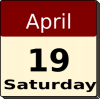 +calendar+month+day+saturday+april+19+ clipart