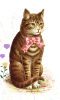 +vintage+cat+classic+bow+art+ clipart