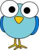 +animal+googley+eye+bird+blue+ clipart