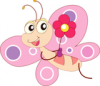 +bug+butterfly+carrying+flower+ clipart