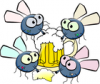+bug+insect+flies+drinking+beer+ clipart