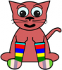+feline+cartoon+Cat+In+Rainbow+Socks+ clipart