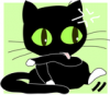 +feline+cat+licking+its+wounds+ clipart