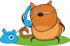 +feline+cat+on+phone+cartoon+ clipart