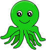 +aquatic+animal+octopus+simple+green+ clipart