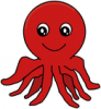 +aquatic+animal+octopus+simple+red+ clipart