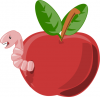 +bug+burrowing+invertebrate+cartoon+worm+in+apple+ clipart