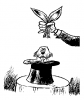 +cartoon+funny+rabbit+hat+oops+ clipart