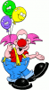 +circus+carnival+funny+clown+w+balloons+ clipart