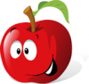 +food+eat+smile+Cartoon+Red+Apple+ clipart