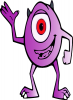 +outer+space+wierd+purple+cyclops+smiling+ clipart