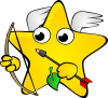 +comic+star+cupid+arrow+ clipart
