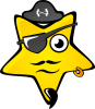 +comic+star+pirate+patch+ clipart