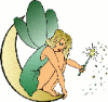 +mythology+fairy+sitting+on+Moon+ clipart