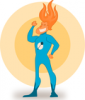 +people+superhero+flame+ clipart