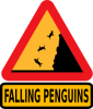 +sign+falling+penguins+text+ clipart