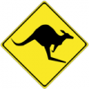 +sign+kangaroo+crossing+ clipart