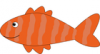 +animal+orange+striped+fish+ clipart