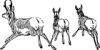 +mammal+antelope+running+away+ clipart