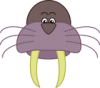 +marine+mammal+walrus+face+ clipart