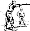 +armed+forces+military+shooting+instructions+BW+ clipart