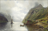 +art+painting+Anders+Askevold+Norwegian+Fjord+Landscape+ clipart