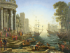 +art+painting+Claude+Gellee+Seaport+with+the+Embarkation+of+Saint+Ursula+ clipart
