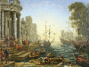 +art+painting+Claude+Gellee+Seaport+with+the+Embarkation+of+Saint+Ursula+ clipart