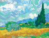 +art+painting+Van+Gogh+A+Wheatfield+with+Cypresses+ clipart