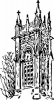 +building+structure+clock+tower+BW+ clipart