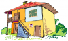 +building+home+dwelling+house+back+entrance+ clipart