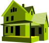 +building+home+dwelling+house+green+ clipart