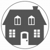 +building+home+dwelling+house+symbol+round+BW+ clipart