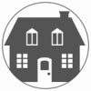 +building+home+dwelling+house+symbol+round+BW+ clipart