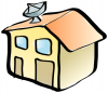+building+home+dwelling+house+w+satellite+dish+ clipart
